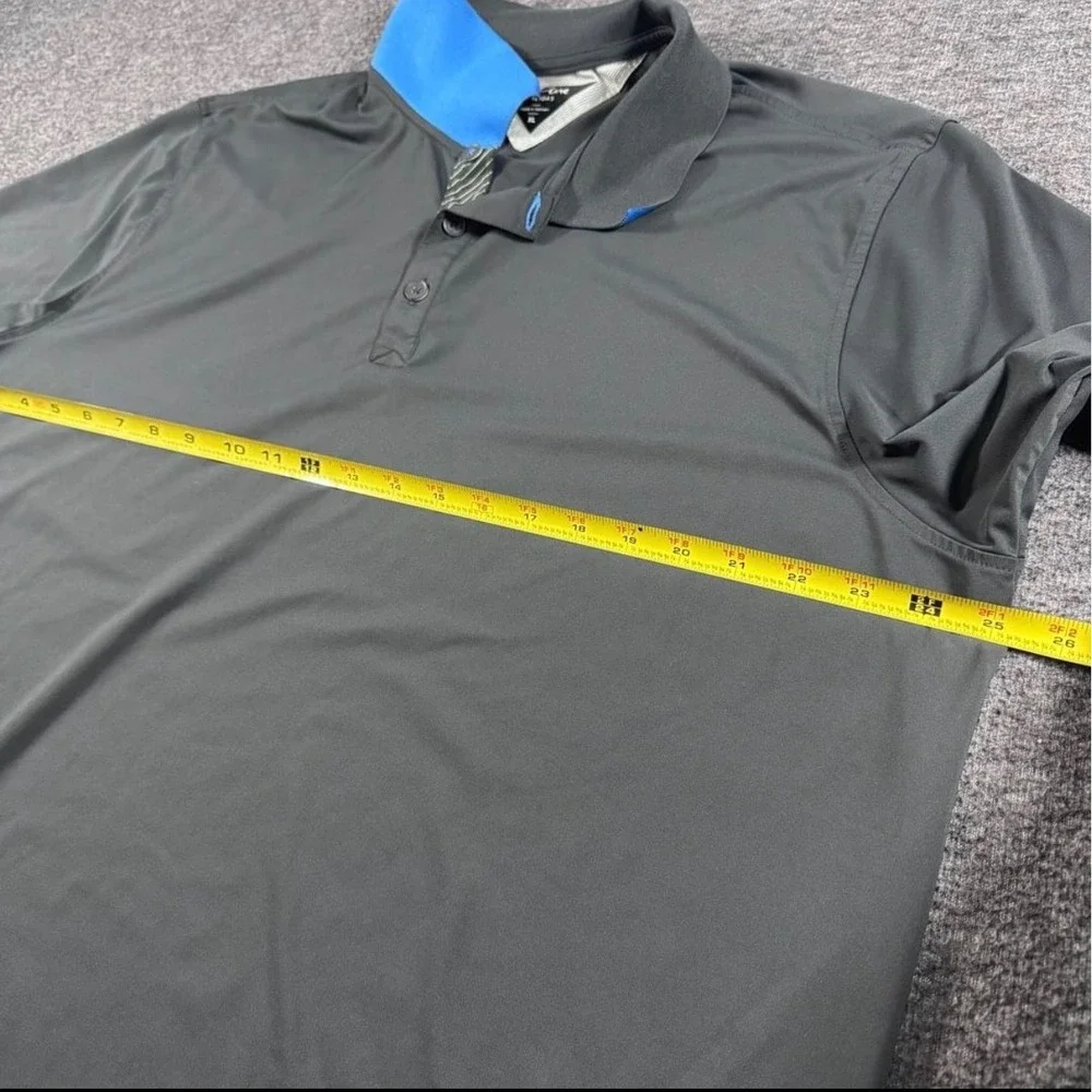 Adidas adiPure Mens XL Golf Polo Shirt Charcoal Grey Quarry Oaks Logo